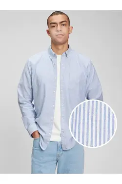 پیراهن آستین بلند راه راه مردانه گپ ۸۱۸۵۷۶