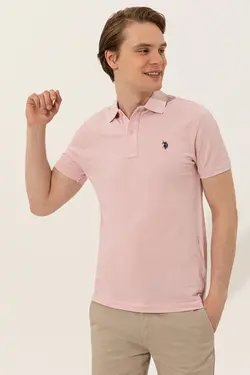 تی شرت مردانه صورتی پودری یو اس پولو