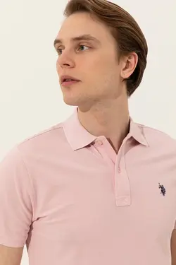 تی شرت مردانه صورتی پودری یو اس پولو