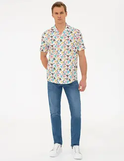 پیراهن آستین کوتاه مردانه چند رنگ پیرکاردین