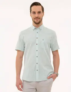 پیراهن آستین کوتاه مردانه سبز پیرکاردین