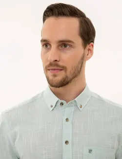 پیراهن آستین کوتاه مردانه سبز پیرکاردین