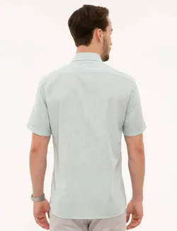 پیراهن آستین کوتاه مردانه سبز پیرکاردین