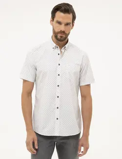 پیراهن آستین کوتاه مردانه سفید پیرکاردین