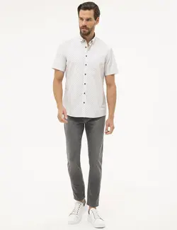 پیراهن آستین کوتاه مردانه سفید پیرکاردین