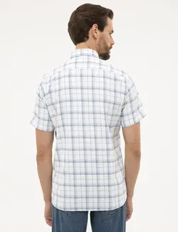 پیراهن آستین کوتاه مردانه سرمه ای پیرکاردین