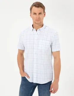 پیراهن آستین کوتاه مردانه زمردی پیرکاردین