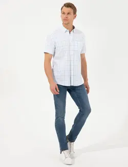 پیراهن آستین کوتاه مردانه زمردی پیرکاردین