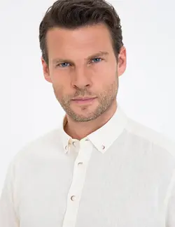 پیراهن آستین بلند مردانه زرد روشن پیرکاردین