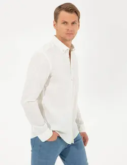 پیراهن آستین بلند مردانه سبز روشن پیرکاردین