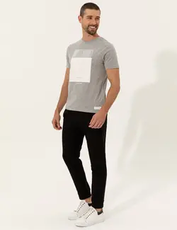 شلوار راحتی اسکینی فیت مردانه مشکی پیرکاردین