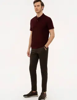 شلوار کتان مردانه قهوه ای کاشارل