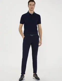 شلوار کتان مردانه سرمه ای کاشارل