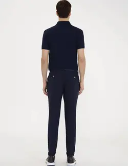 شلوار کتان مردانه سرمه ای کاشارل