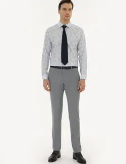 شلوار پارچه ای مردانه آبی روشن کاشارل