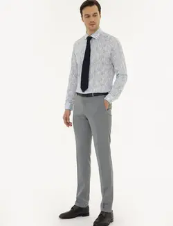 شلوار پارچه ای مردانه آبی روشن کاشارل