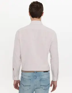 پیراهن آستین بلند مردانه بژ کاشارل