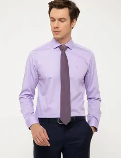پیراهن آستین بلند مردانه بنفش کاشارل