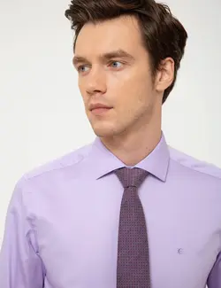 پیراهن آستین بلند مردانه بنفش کاشارل