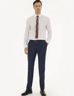 پیراهن آستین بلند مردانه زرشکی کاشارل