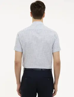 پیراهن آستین کوتاه مردانه سرمه ای کاشارل