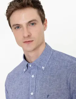 پیراهن آستین بلند مردانه نیلی کاشارل