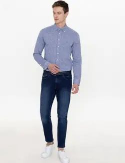 پیراهن آستین بلند مردانه نیلی کاشارل