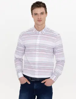 پیراهن آستین بلند مردانه قرمز کاشارل