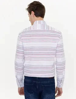 پیراهن آستین بلند مردانه قرمز کاشارل