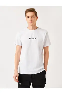 تی شرت آستین کوتاه مردانه کوتون ۲YAM11502LK-Beyaz
