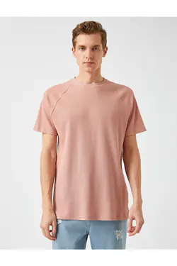 تی شرت آستین کوتاه مردانه کوتون ۲YAM12157OK-صورتی