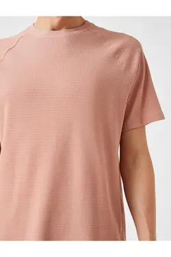 تی شرت آستین کوتاه مردانه کوتون ۲YAM12157OK-صورتی