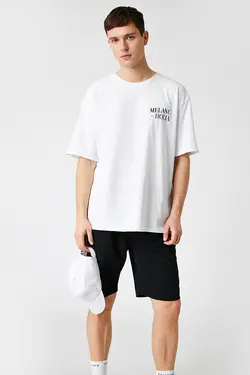 تی شرت آستین کوتاه مردانه کوتون ۲SAM10338HK-Beyaz