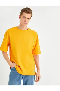 تی شرت آستین کوتاه مردانه کوتون ۲YAM12265LK-Turuncu