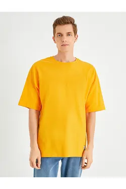 تی شرت آستین کوتاه مردانه کوتون ۲YAM12265LK-Turuncu