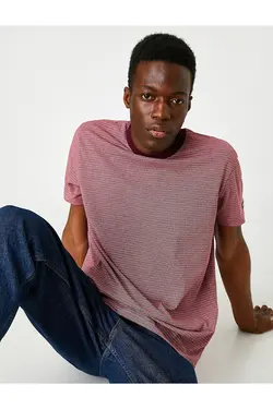 تی شرت آستین کوتاه مردانه کوتون ۲SAM10593HK-Bordo