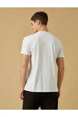 تی شرت آستین کوتاه مردانه کوتون ۲YAM12136LK-Beyaz