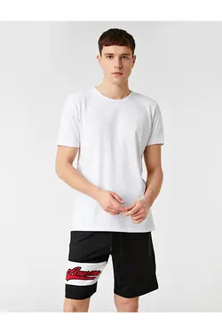 تی شرت آستین کوتاه مردانه کوتون ۲YAM12141LK-Beyaz