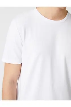 تی شرت آستین کوتاه مردانه کوتون ۲YAM12141LK-Beyaz