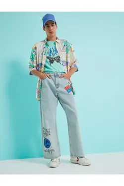 شلوار جین مردانه کوتون ۲SAM40255BD-سرمه ای