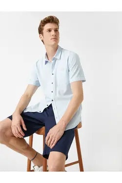 پیراهن مردانه کوتون ۱YAM61813BW-Mavi