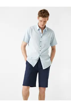 پیراهن مردانه کوتون ۱YAM61813BW-Mavi