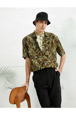 پیراهن مردانه کوتون ۲SAM60343HW-Kahverengi