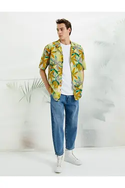 پیراهن مردانه کوتون ۲SAM60338HW-زرد