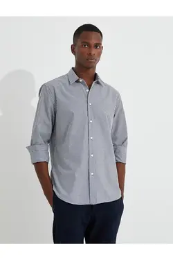 پیراهن مردانه کوتون ۳WAM60158HW-سرمه ای
