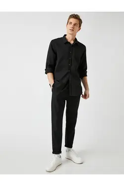 پیراهن آستین بلند مردانه کوتون ۲SAM60237HW-Siyah