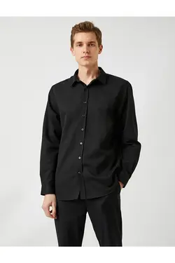 پیراهن آستین بلند مردانه کوتون ۲SAM60237HW-Siyah