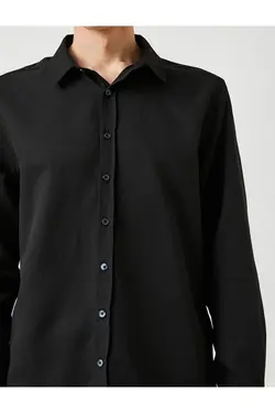 پیراهن آستین بلند مردانه کوتون ۲SAM60237HW-Siyah