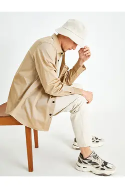 پیراهن آستین بلند مردانه کوتون ۲SAM60187HW-Bej