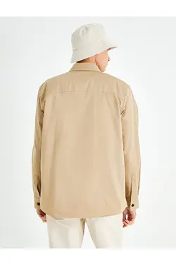 پیراهن آستین بلند مردانه کوتون ۲SAM60187HW-Bej